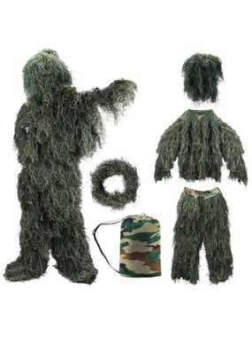 Kids Green Ghillie Suit Camouflage Costume